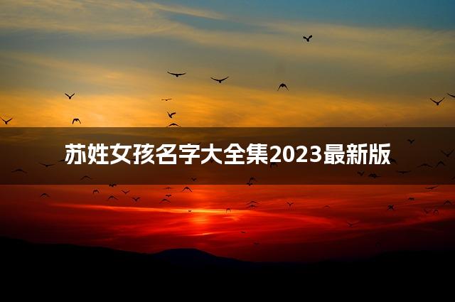 苏姓女孩名字大全集2023最新版